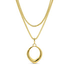 Long or Doubled Up Elongated Large Open Drop Necklace - Splendid Iris