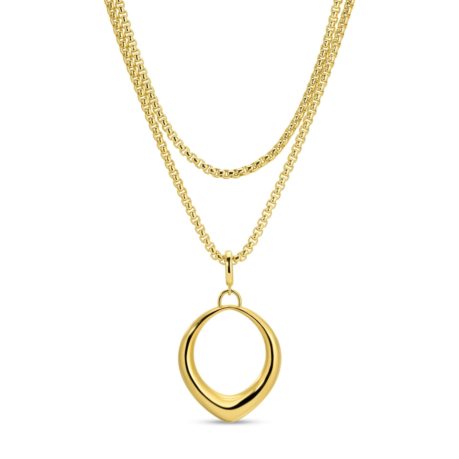 Long or Doubled Up Elongated Large Open Drop Necklace - Splendid Iris