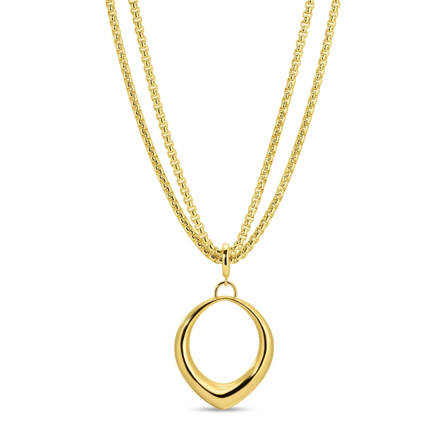 Long or Doubled Up Elongated Large Open Drop Necklace - Splendid Iris