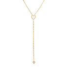 Long Pave Heart Y Necklace - Splendid Iris