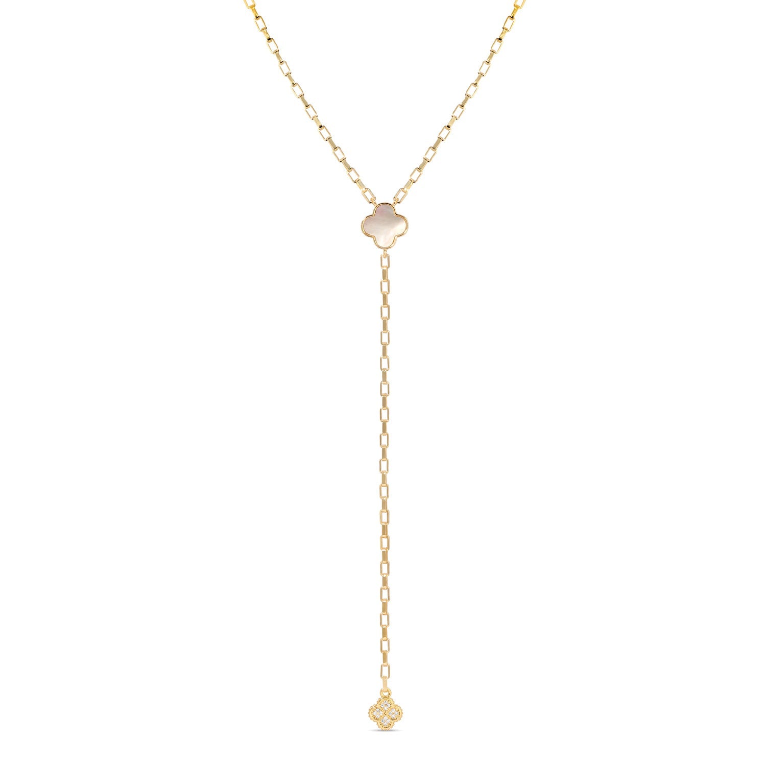 Long Quatrefoil Y Necklace - Splendid Iris
