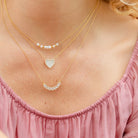 My Heart is Yours, Shell Pave Heart Necklace - Splendid Iris