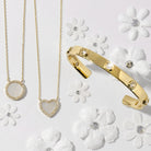 My Heart is Yours, Shell Pave Heart Necklace - Splendid Iris