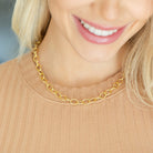 Oval Statement Link Chain Necklace - Splendid Iris