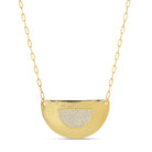 Pave Accented Semi-Circle Statement Necklace - Splendid Iris