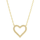 Pave Heart Statement Pendant Necklace - Splendid Iris