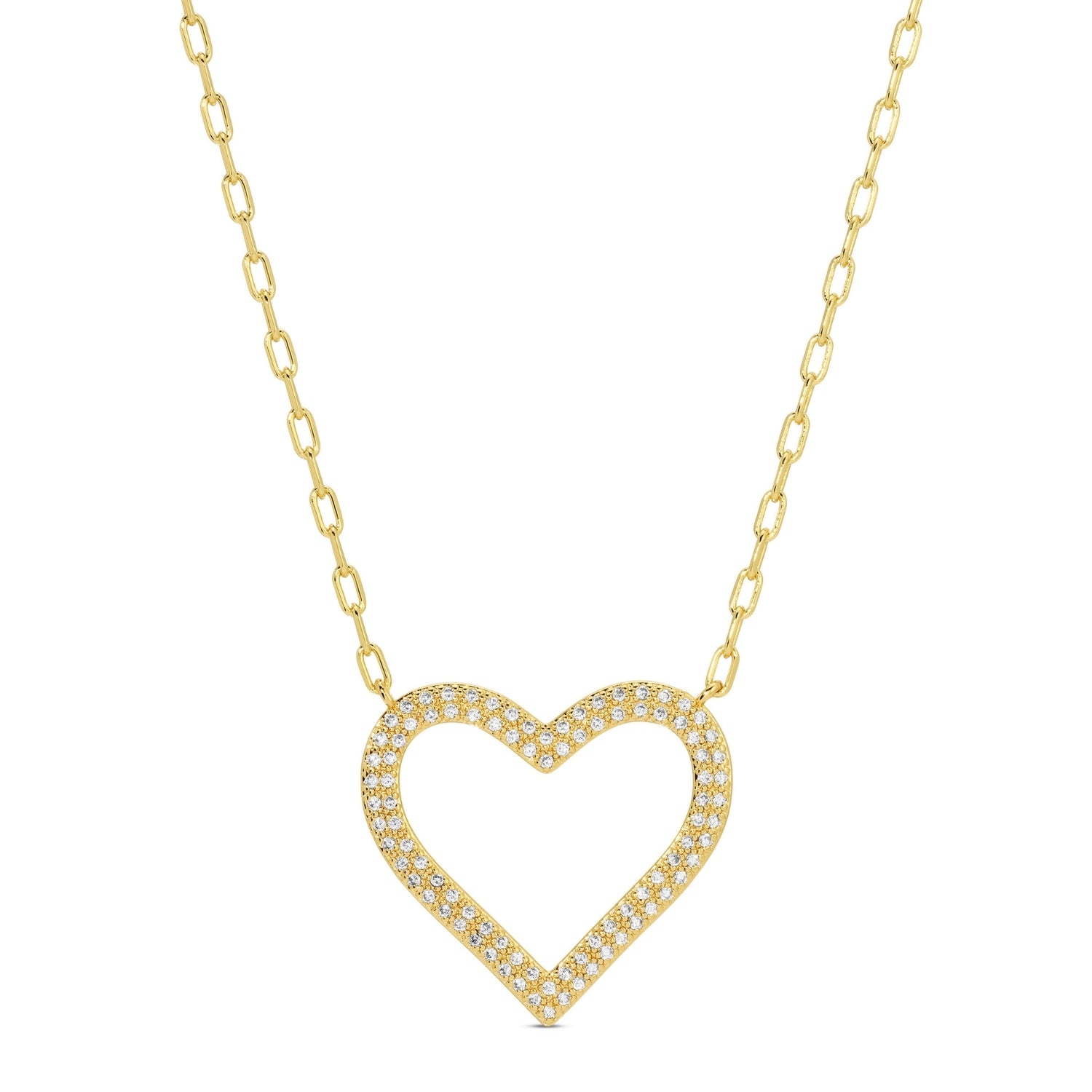 Pave Heart Statement Pendant Necklace - Splendid Iris