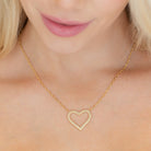 Pave Heart Statement Pendant Necklace - Splendid Iris