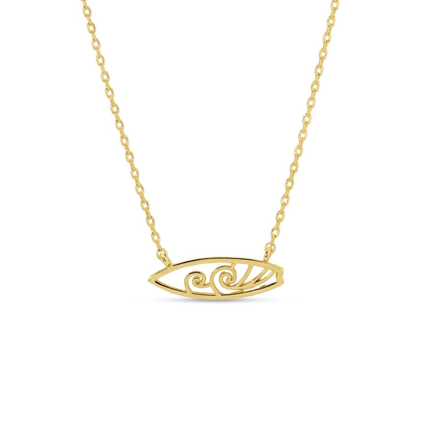 Petite Surfboard Wave Necklace - Splendid Iris