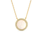 Round Pave Shell Necklace - Splendid Iris