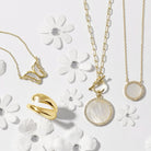 Round Pave Shell Necklace - Splendid Iris