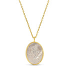 Saint Christopher Etched Shell Oval Pendant Necklace - Splendid Iris