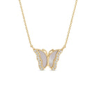 Sweet Shell Pave Butterfly Necklace - Splendid Iris