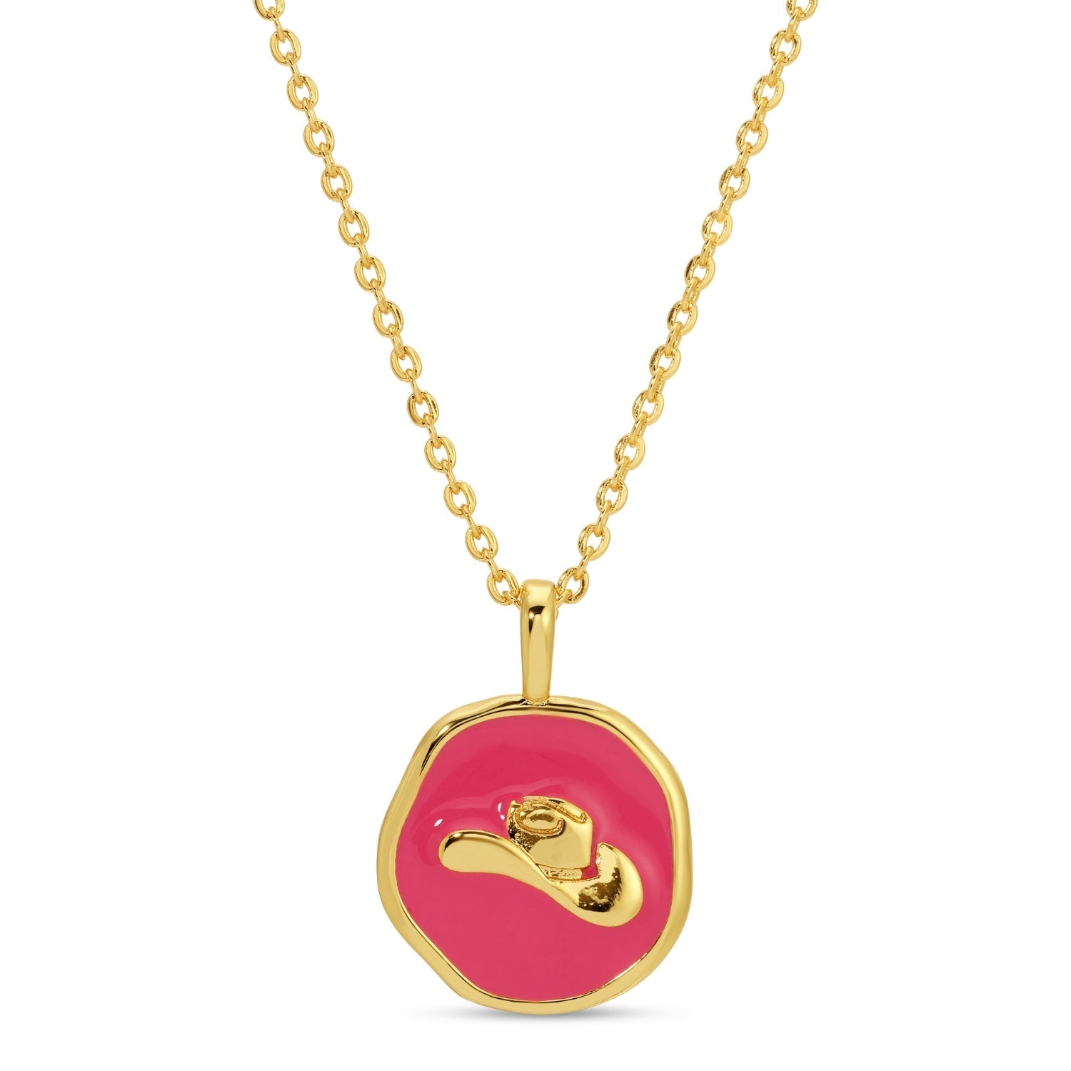 Tiny Cowgirl Hat Pendant Necklace - Splendid Iris