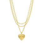 Triple Layer Heart Pendant Necklace - Splendid Iris