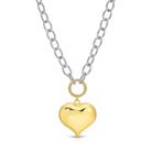 Two-Tone Bubble Heart Statement Necklace - Splendid Iris