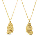 Be Connected - Pair of Butterfly Halves Friendship Necklaces - Splendid Iris