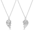 Be Connected - Pair of Heart Halves Friendship Necklaces - Splendid Iris