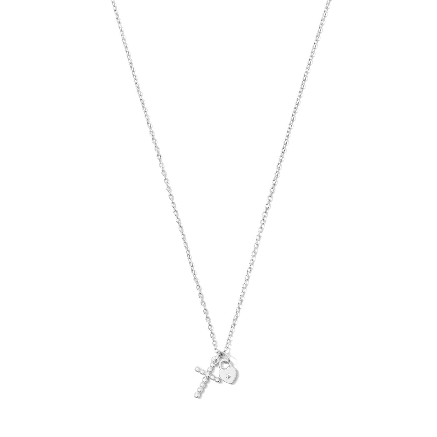 Cross and Heart Pendant Necklace - Splendid Iris