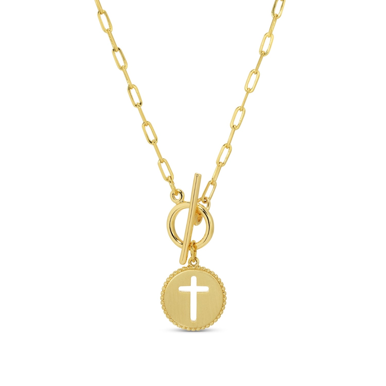 Cross Paperclip Toggle Necklace - Splendid Iris