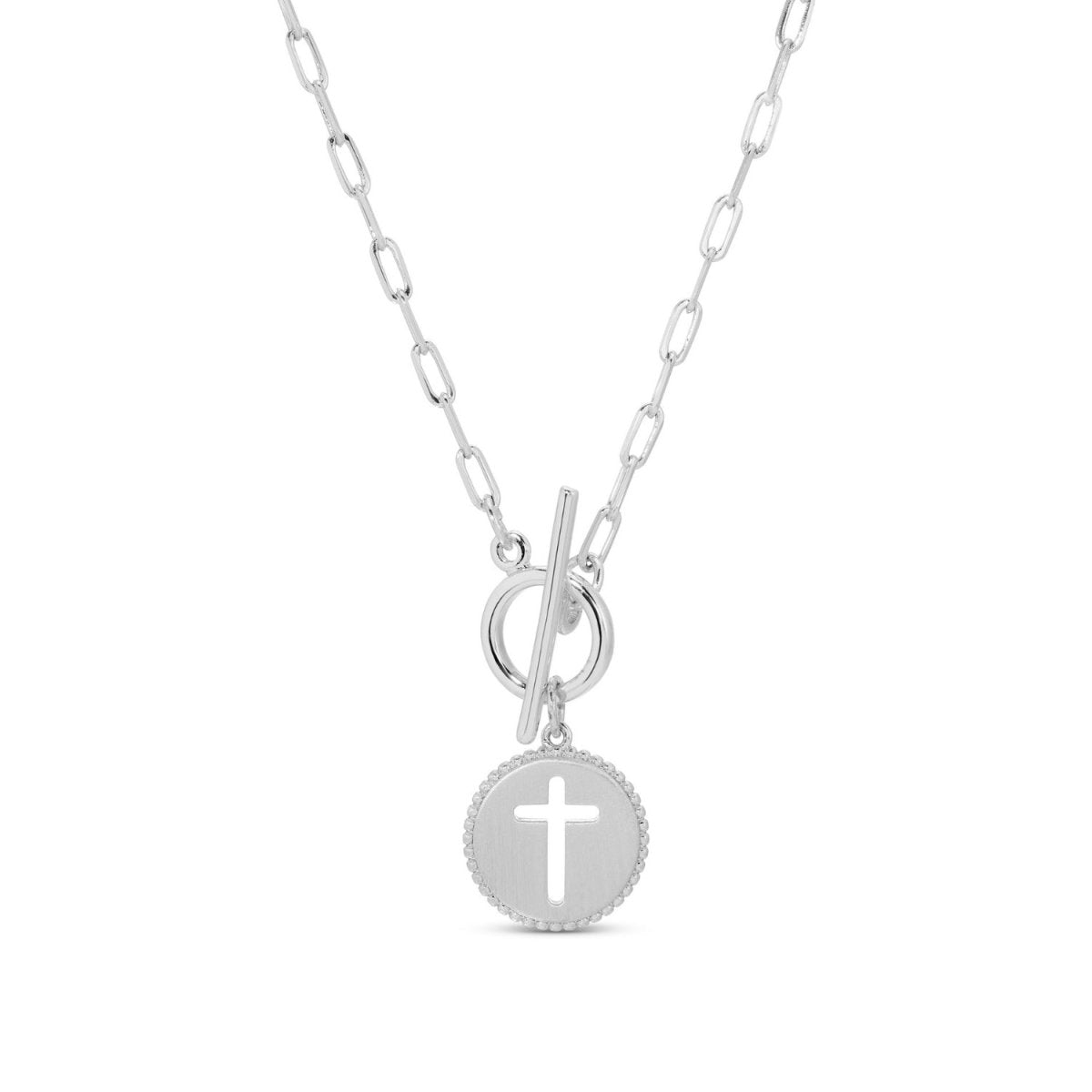Cross Paperclip Toggle Necklace - Splendid Iris
