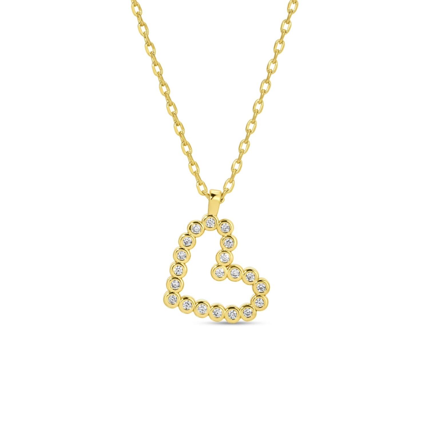 Delicate CZ Heart Pendant - Splendid Iris