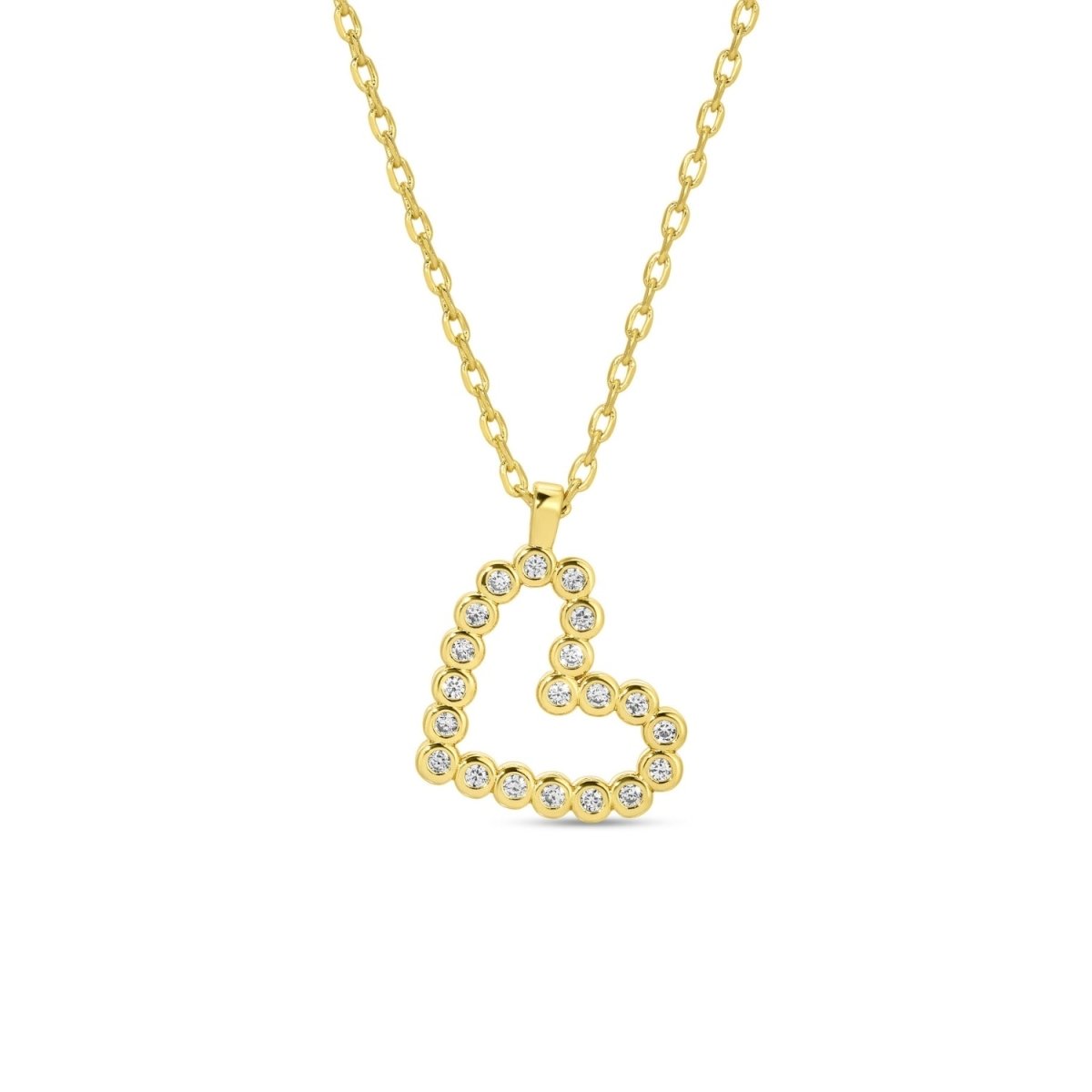 Delicate CZ Heart Pendant - Splendid Iris