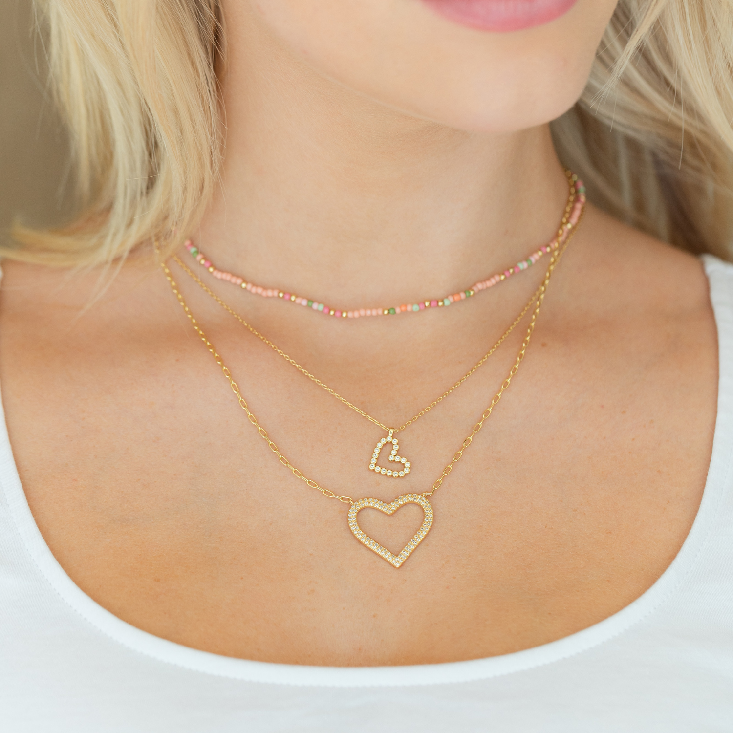Delicate CZ Heart Pendant - Splendid Iris