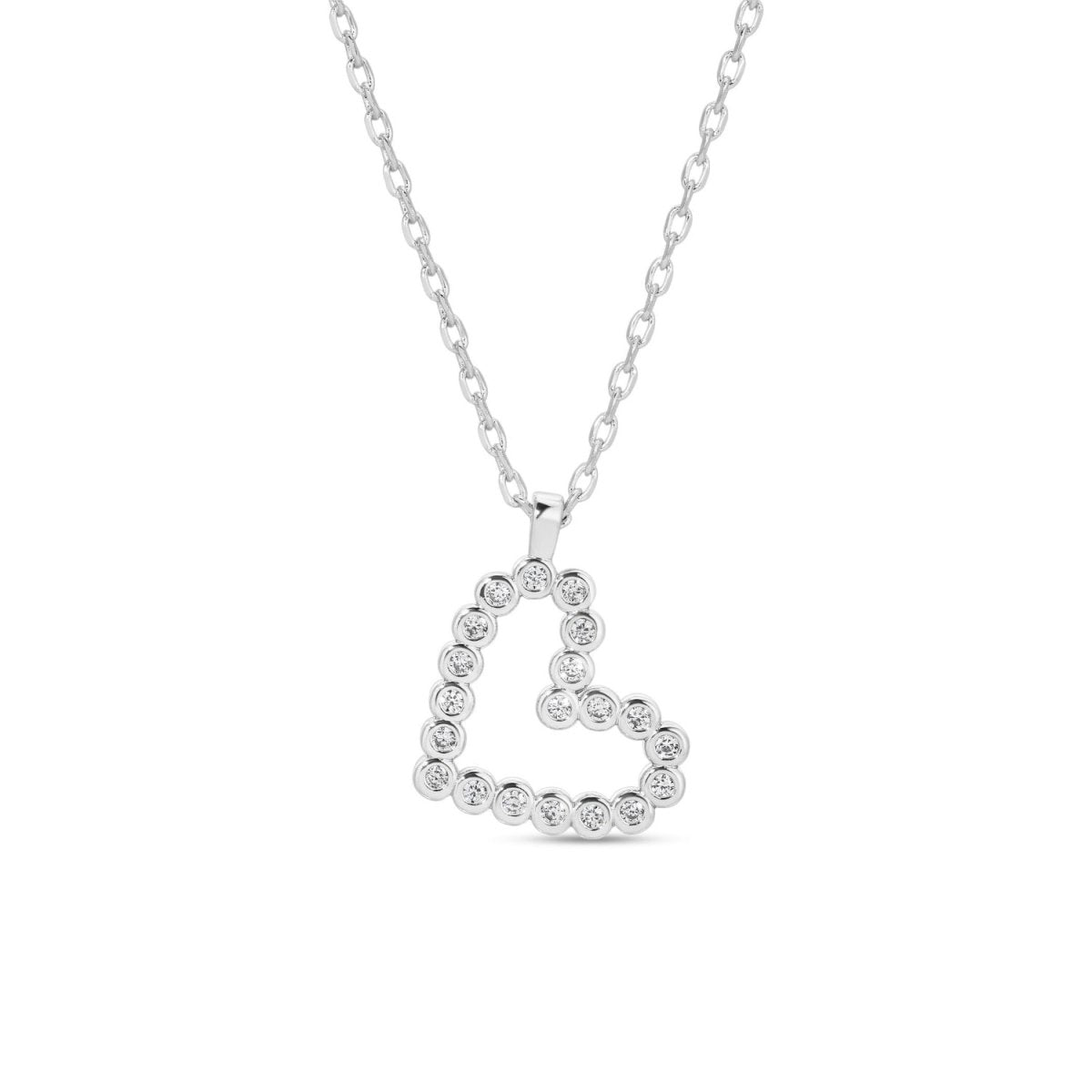 Delicate CZ Heart Pendant - Splendid Iris