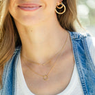 Double Appeal Circle & CZ Necklace - Splendid Iris