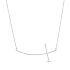 Large Brushed Side Cross Necklace - Splendid Iris