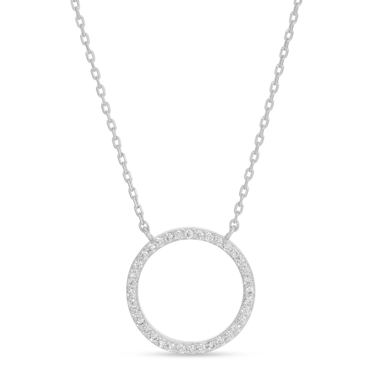 Open Pave Circle Pendant - Splendid Iris