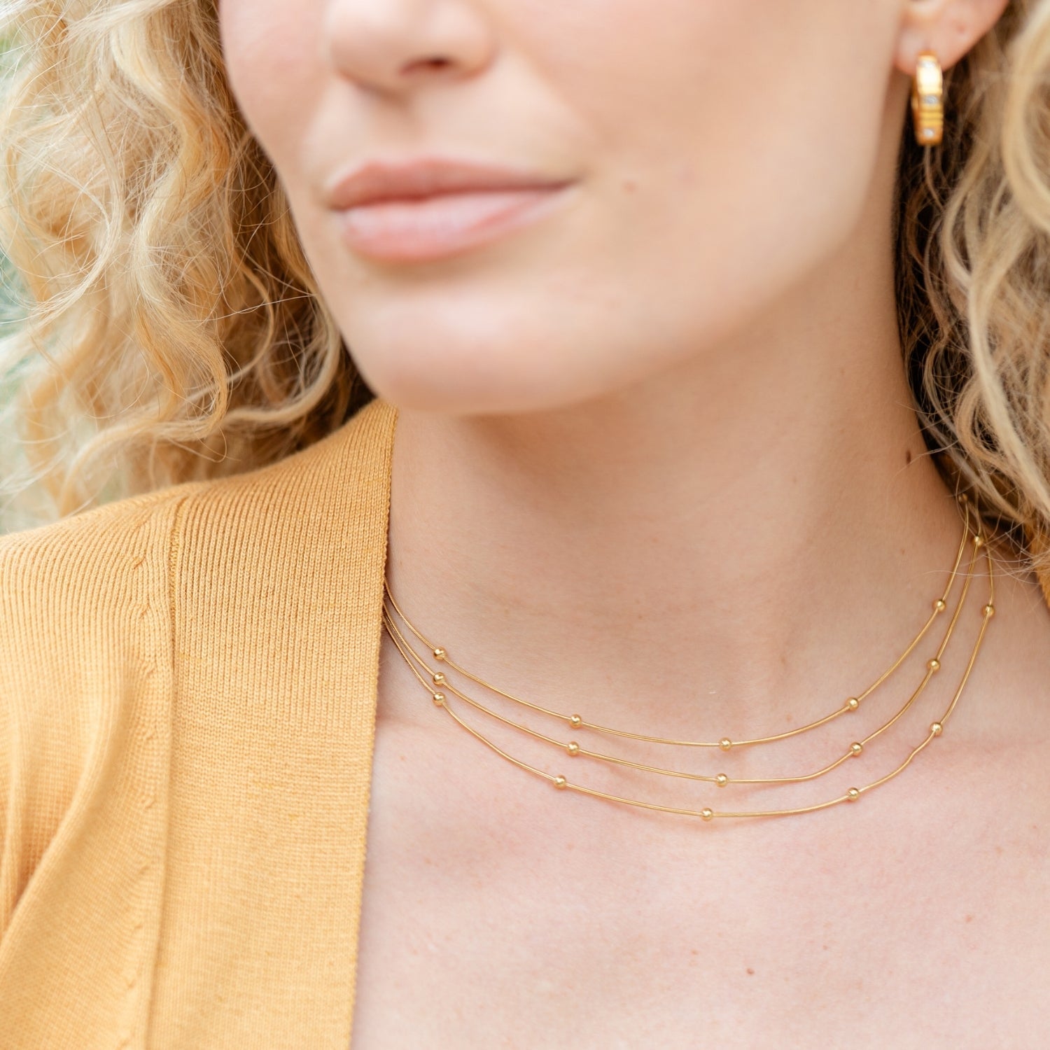 Simplicity Layered Up, Triple Layer Neklace - Splendid Iris