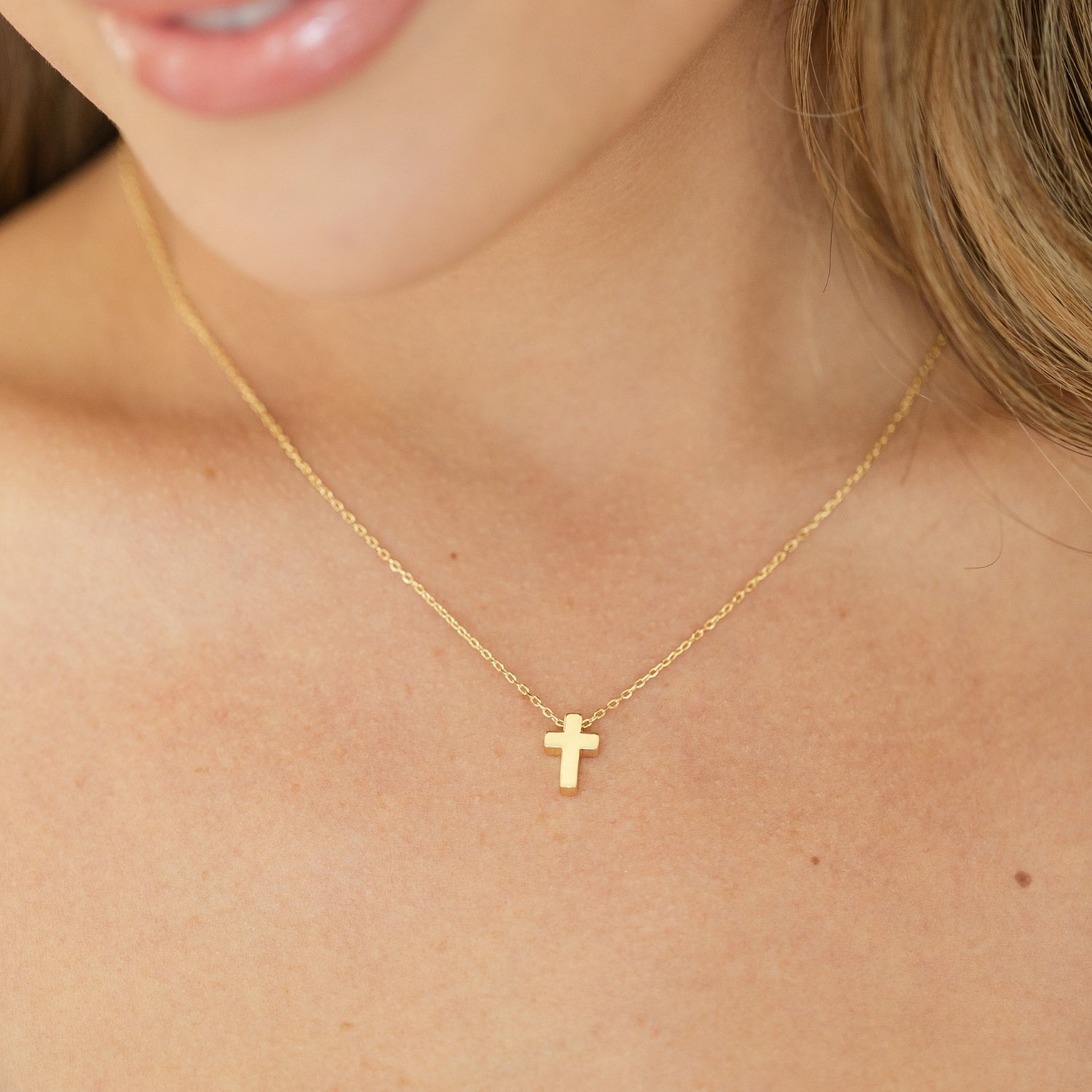 Small Simple Cross Necklace - Splendid Iris