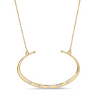 Statement Crescent Pendant Necklace - Splendid Iris