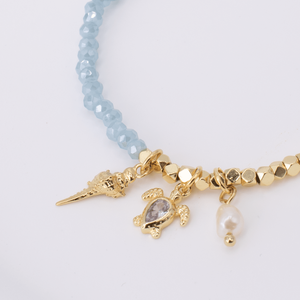 Turtle and Shell Stretch Charm Bracelet - Splendid Iris