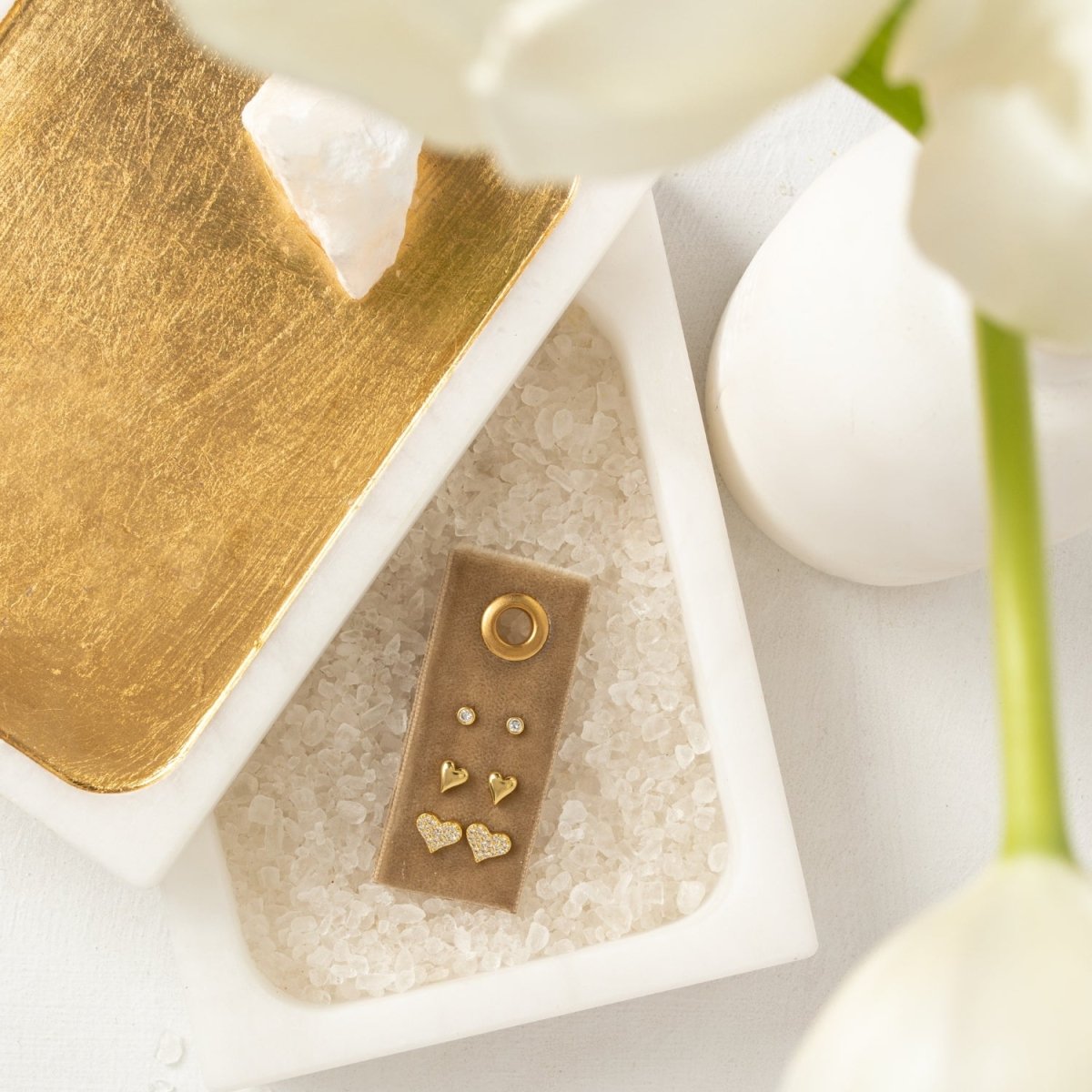 Heart Velvet Stud Gift Set - Splendid Iris