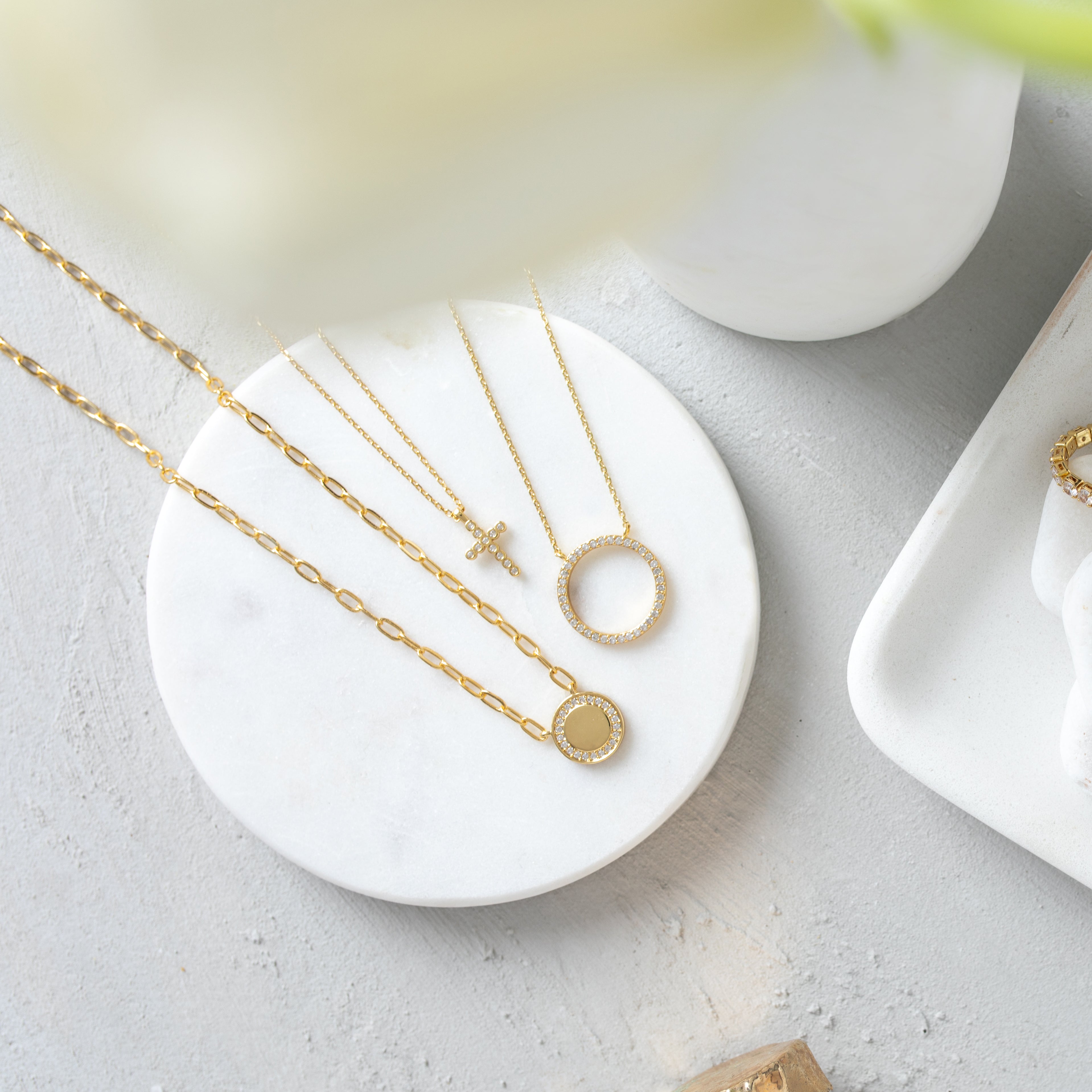 Delicate CZ Cross Pendant - Splendid Iris