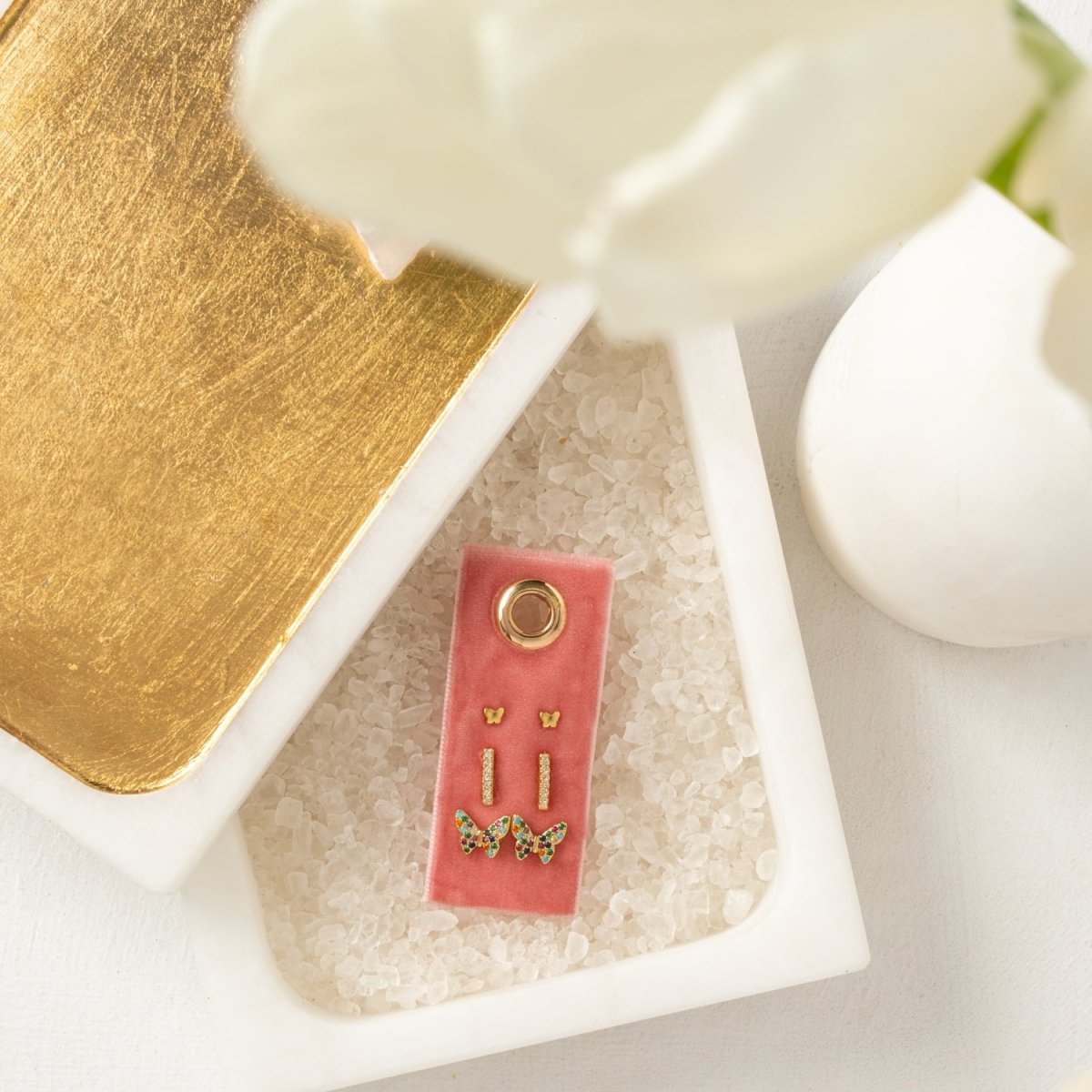Butterfly Velvet Stud Gift Set - Splendid Iris