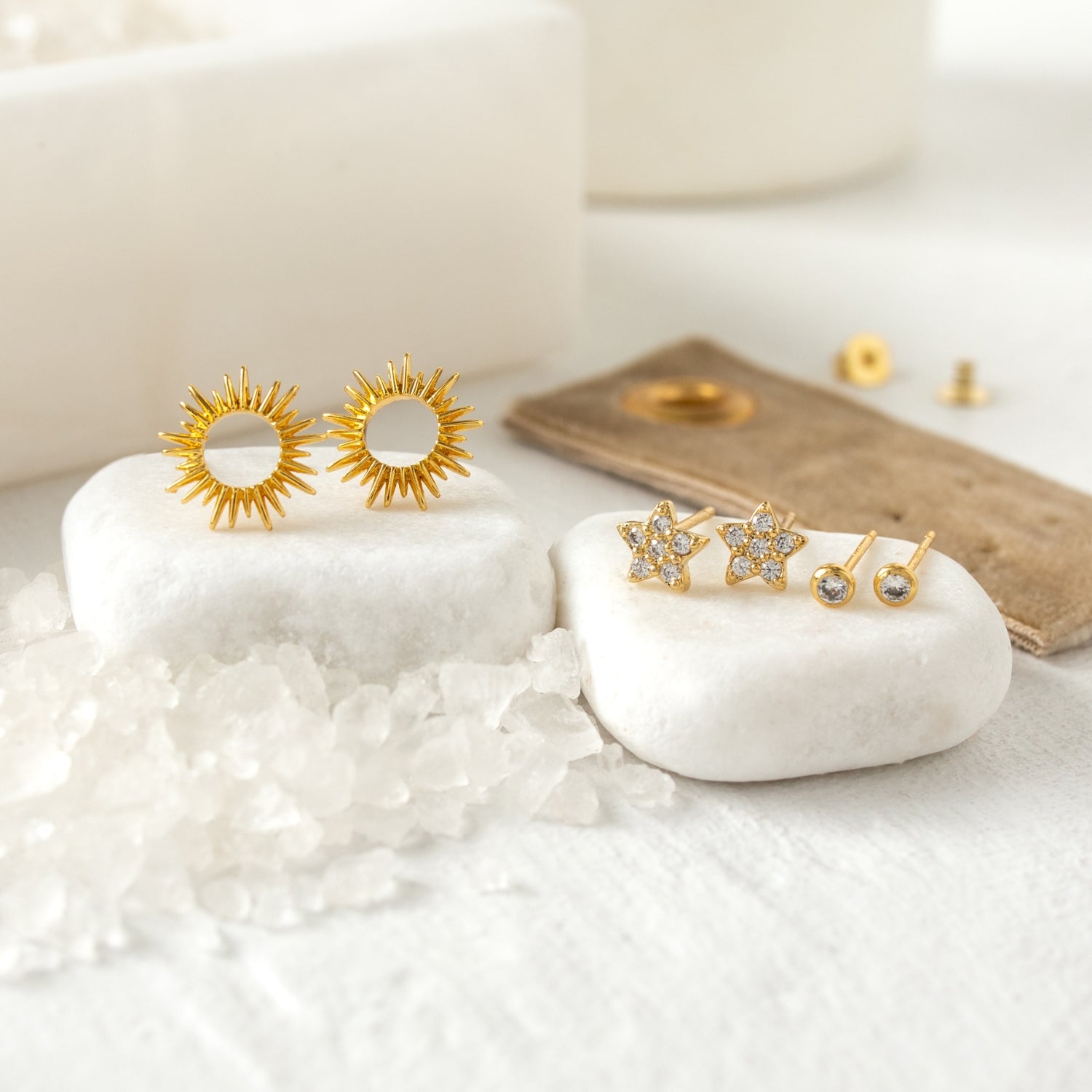 Flower Velvet Stud Gift Set - Splendid Iris