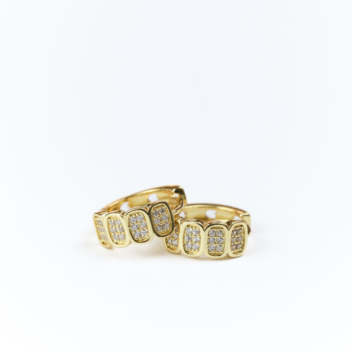 Multi Pave Huggies - Splendid Iris