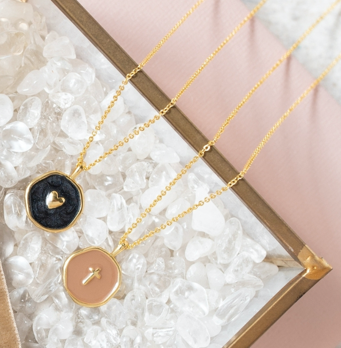 Tiny Cross Pendant - Splendid Iris