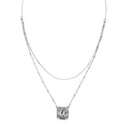 Contemporary Square Pendant with Chain Layer - Splendid Iris