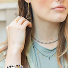 Delicate Cross 2-Tone Necklace - Splendid Iris