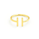 Simple Double Bar Adjustable Ring - Splendid Iris