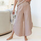 Linen Side Slit Pants - Splendid Iris