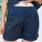 Linen New Cuff Shorts - Splendid Iris