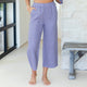 Linen Wide Cropped Pants - Splendid Iris