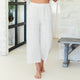 Linen Wide Cropped Pants - Splendid Iris