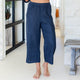 Linen Wide Cropped Pants - Splendid Iris